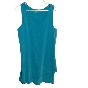 Toad & Co Dress Womens Large Whirlwind Active Stretch Beachy Coastal Summer Blue